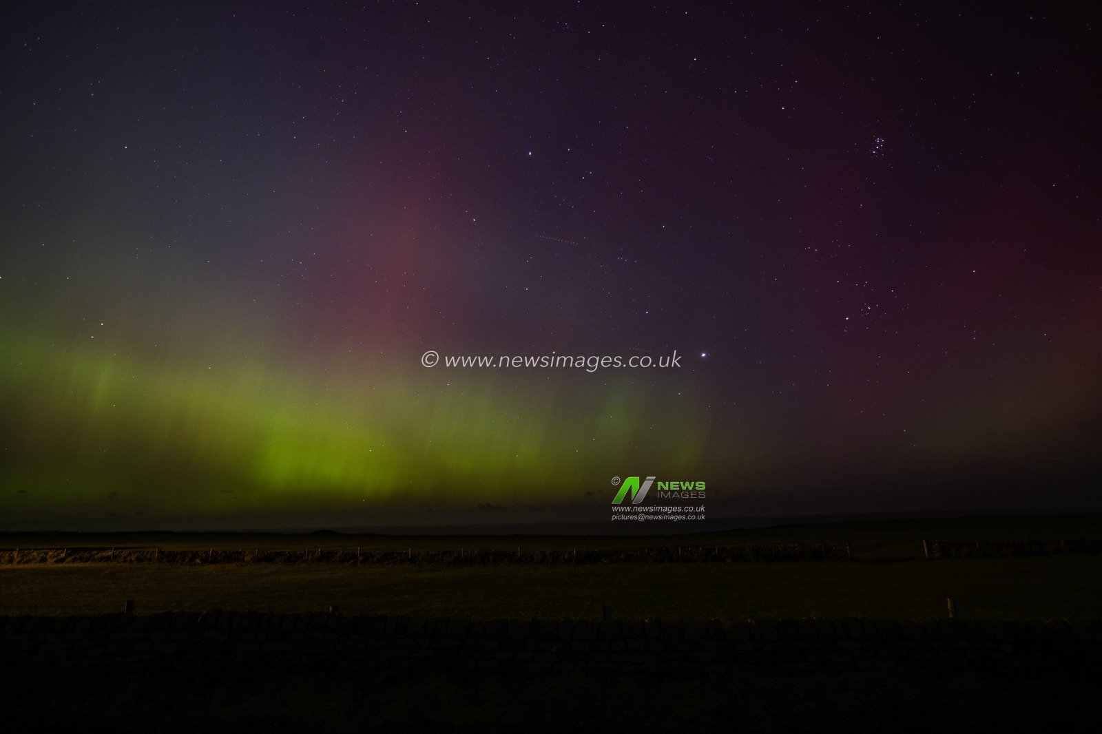 Northern Lights also know as the Aurora Borealis shines across Whitby Harbour, Whitby, United Kingdom, 10th October 2024

(Photo by Alfie Cosgrove/News Images)