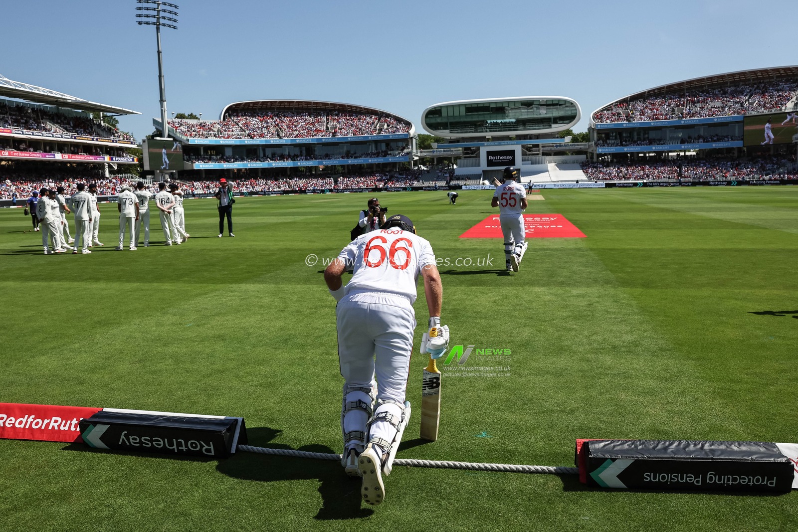 Ben Stokes and Joe Root of England head out to bat on day 2 during the 3rd Rothesay Test Match Day 2 England v India at Lords, London, United Kingdom, 11th July 2025

(Photo by Mark Cosgrove/News Images)