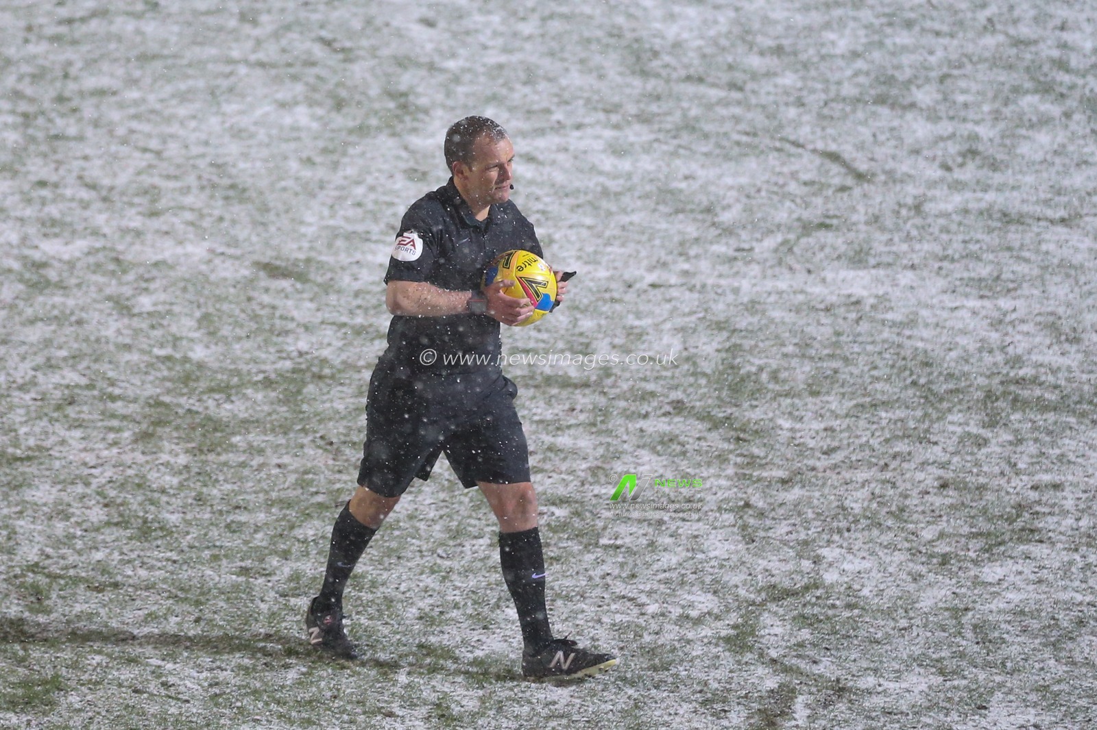 Referee Geoff Eltringham during the game