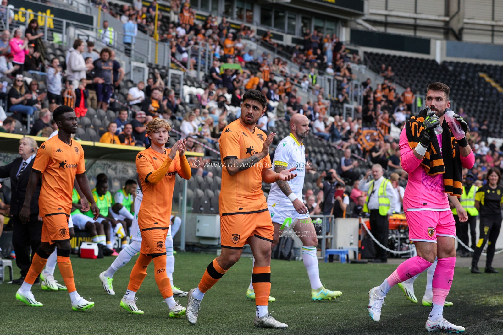 Ozan Tufan #7 of Hull City walks out in the new Away shirt during the Pre-season friendly match Hull City vs Nantes at MKM Stadium, Hull, United Kingdom, 29th July 2023

(Photo by James Heaton/News Images)
