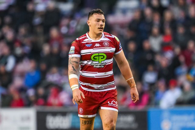 Tyler Dupree of Wigan Warriors during the Betfred Super League Round 8 match Wigan Warriors vs Castleford Tigers at DW Stadium, Wigan, United Kingdom, 19th April 2024

(Photo by Craig Thomas/News Images)