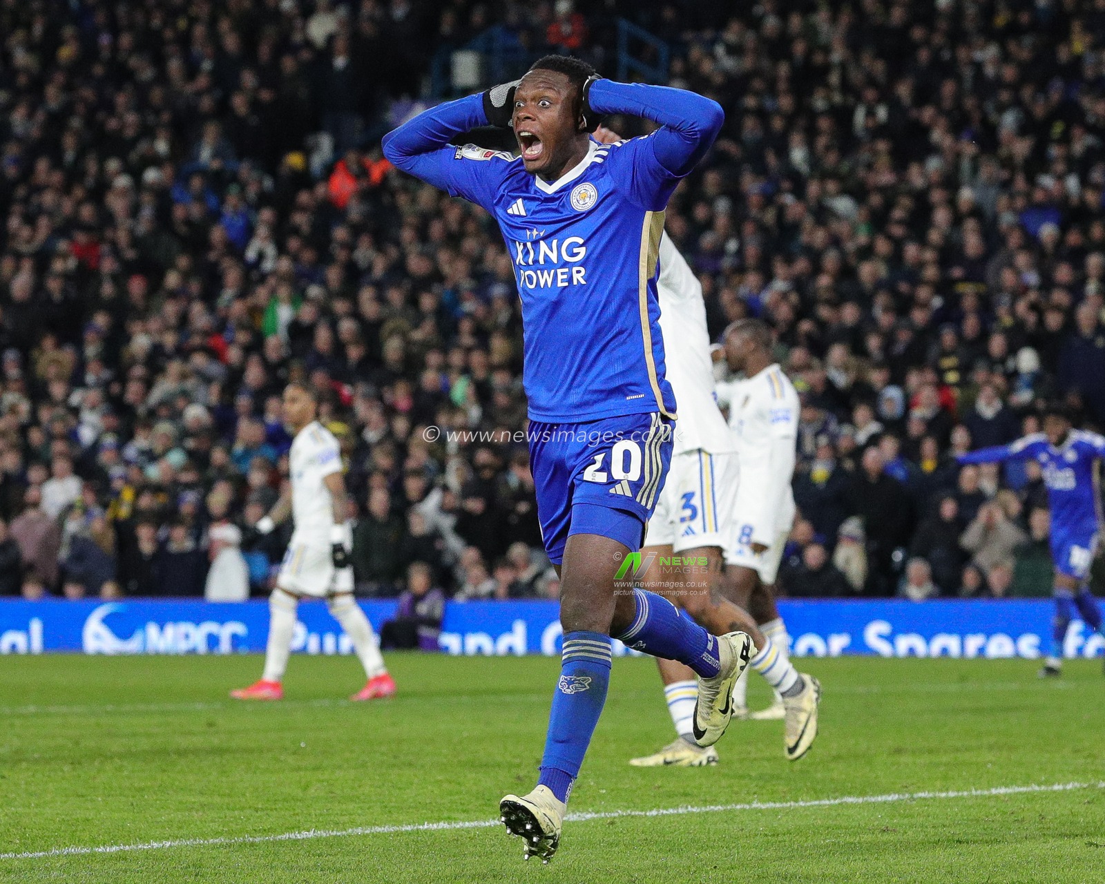 Patson Daka of Leicester City shock reaction after seeing his goal is ruled offside during the Sky Bet Championship match Leeds United vs Leicester City at Elland Road, Leeds, United Kingdom, 23rd February 2024

(Photo by James Heaton/News Images)