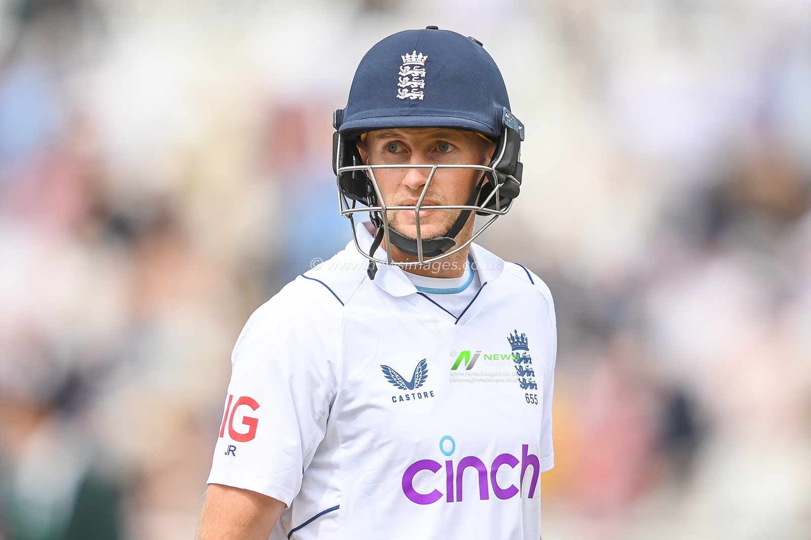 Joe Root of England as he leave the field at the tea break