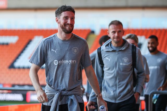 James Husband of Blackpool arrives ahead of the Carabao Cup match Blackpool vs Sheffield Wednesday at Bloomfield Road, Blackpool, United Kingdom, 17th September 2024

(Photo by Gareth Evans/News Images)