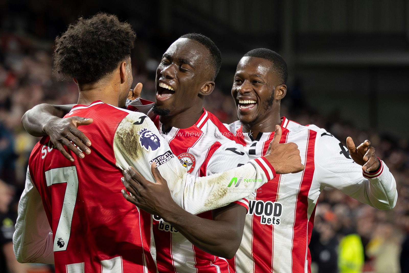 Kevin Schade of Brentford scores and celebrates 2-0 during the Premier League match Brentford vs Liverpool at The Gtech Community Stadium, London, United Kingdom, 25th October 2025

(Photo by Ian Stephen/News Images)