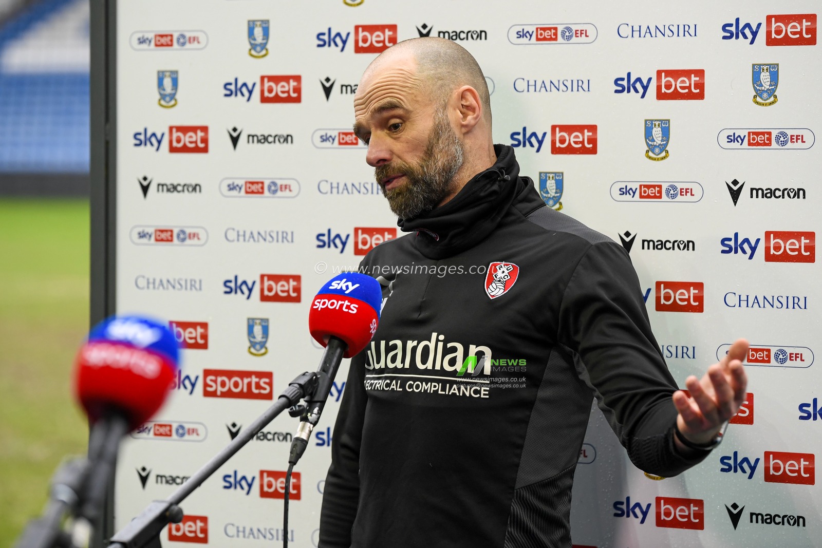 Paul Warne manager of Rotherham United speaks to the media after his side beat Sheffield Wednesday 0-2