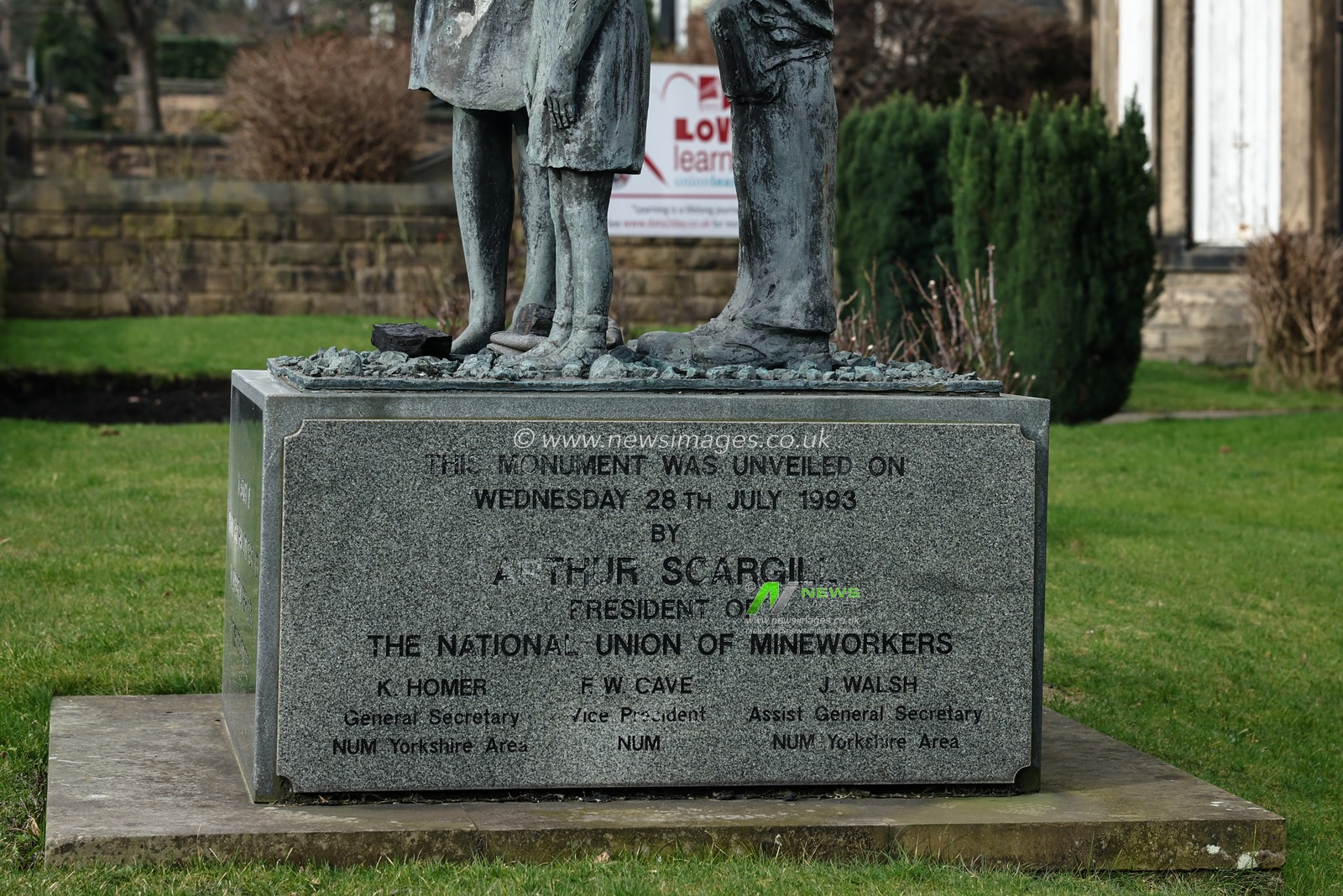 A statue of a miner and his family was unveiled by former NUM leader Arthur Scargill on the 23rd July 1993 during the 40th anniversary of the conclusion of the Miners' Strike in Britain was commemorated on March 3, 2025. This strike, which lasted nearly a year beginning on March 6, 1984, had a profound effect on British trade unionism, industry, economic policy, and the wider political landscape; at the National Union of Mineworkers headquarters, Barnsley, United Kingdom, 3rd March 2025

(Photo by Mark Cosgrove/News Images)