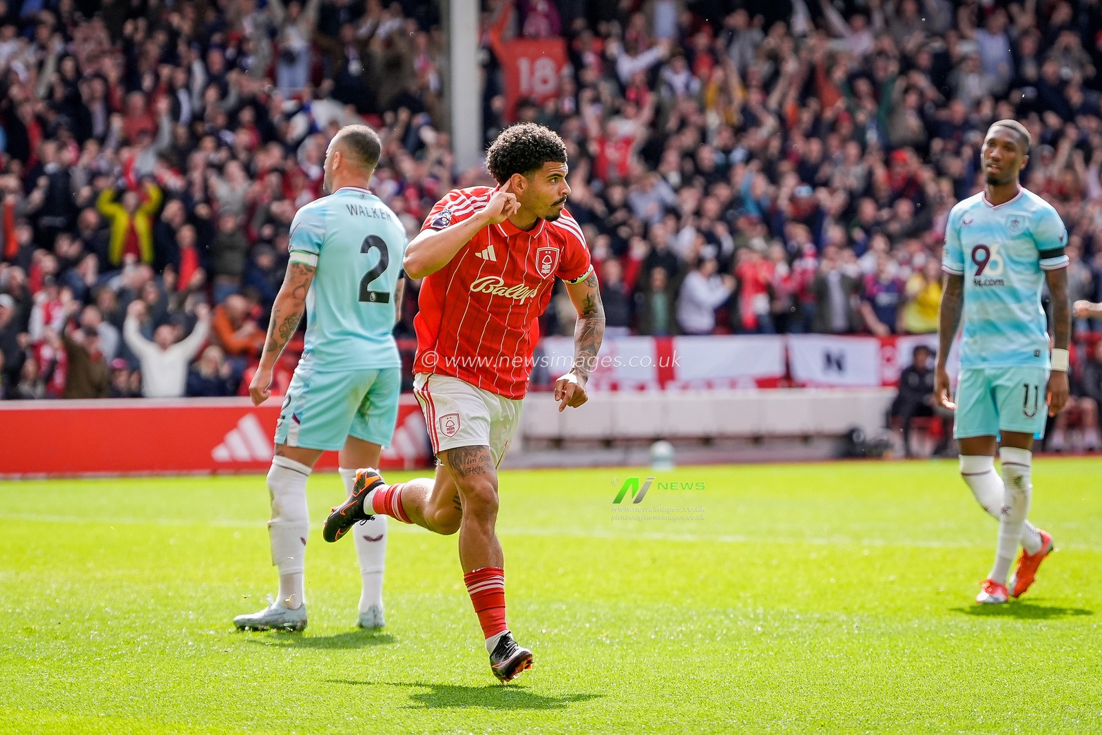 Morgan Gibbs-White of Nottingham Forest celebrates his goal to make it  2-1 during the Premier League match Nottingham Forest vs Burnley at City Ground, Nottingham, United Kingdom on 19 April 2026

(Photo by Maynard Manyowa/News Images)