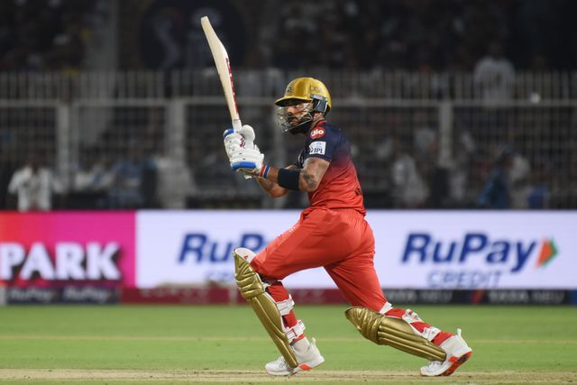 Royal Challengers Bengaluru's Virat Kohli bats during the Indian Premier League cricket match between Kolkata Knight Riders and Royal Challengers Bengaluru at Eden Gardens in Kolkata, India, Saturday, March 22, 2025.(Photo: Debajyoti Chakraborty/News Images)