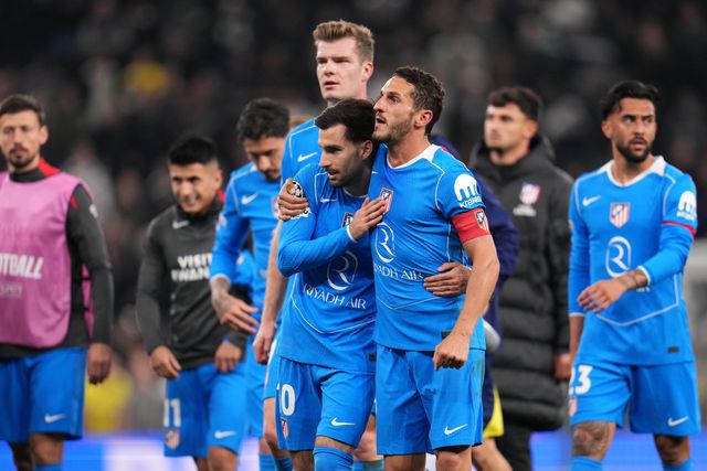 Atletico Madrid players at full time during the UEFA Champions League match Tottenham Hotspur vs Atletico Madrid at Tottenham Hotspur Stadium, London, United Kingdom on 18 March 2026

(Photo by Harvey Murphy/News Images)