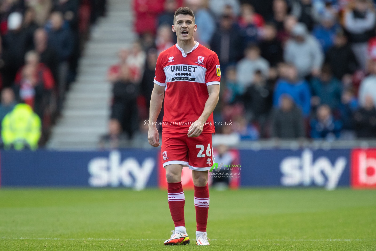 Darragh Lenihan #26 of Middlesbrough during the Sky Bet Championship match Middlesbrough vs Blackburn Rovers at Riverside Stadium, Middlesbrough, United Kingdom, 15th October 2022

(Photo by James Heaton/News Images)