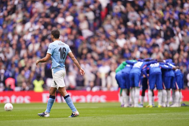 Rodri of Manchester City ahead of kick off during the Emirates FA Cup Final match Chelsea vs Manchester City at Wembley Stadium, London, United Kingdom on 16 May 2026

(Photo by Harvey Murphy/News Images)