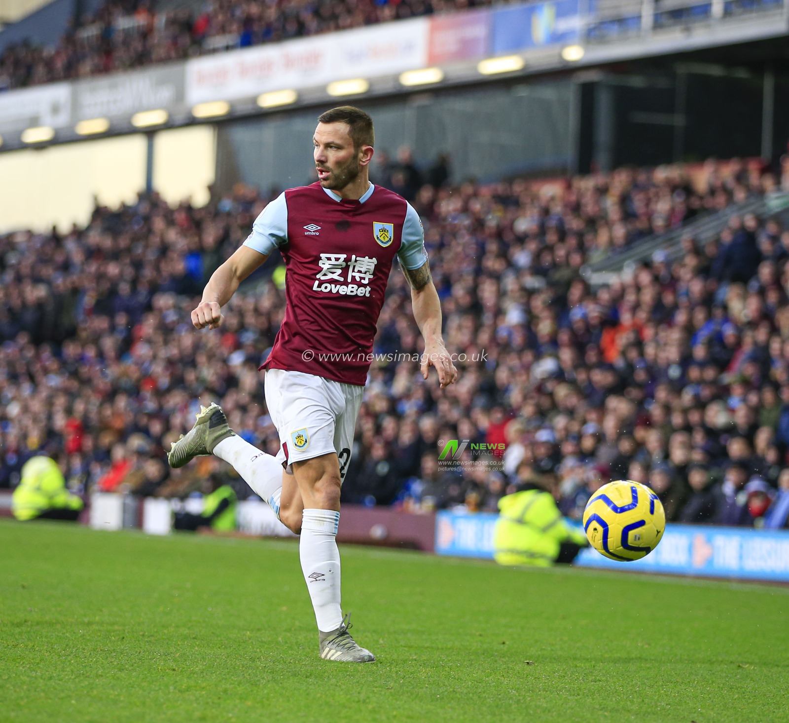30th November 2019, Turf Moor, Burnley, England; Premier League, Burnley v Crystal Palace : Phillip Bardsley (26) of Burnley runs for the ball

Credit: Conor Molloy/News Images