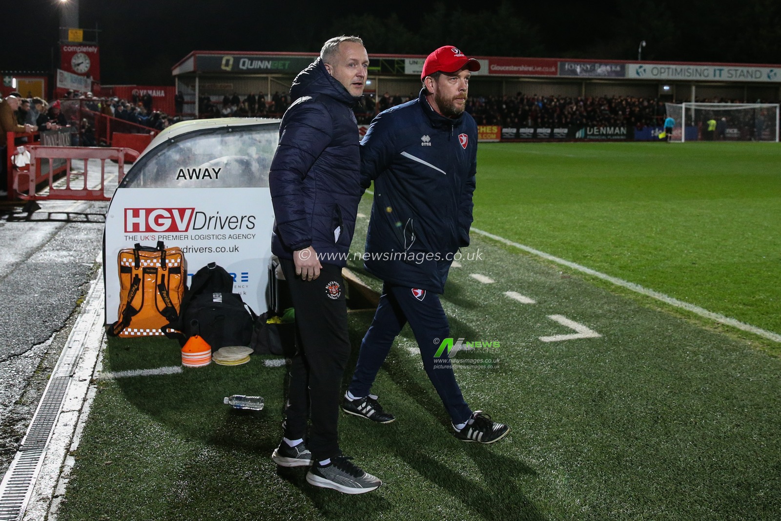 Neil Critchley manager of Blackpool and Kevin Russell manager of Cheltenham Town during the Sky Bet League 1 match Cheltenham Town vs Blackpool at The Completely-Suzuki Stadium, Cheltenham, United Kingdom, 13th February 2024

(Photo by Gareth Evans/News Images)