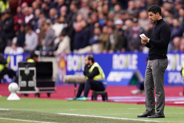 Mikel Arteta manager of Arsenal during the Premier League match West Ham United vs Arsenal at London Stadium, London, United Kingdom on 10 May 2026

(Photo by Harvey Murphy/News Images)