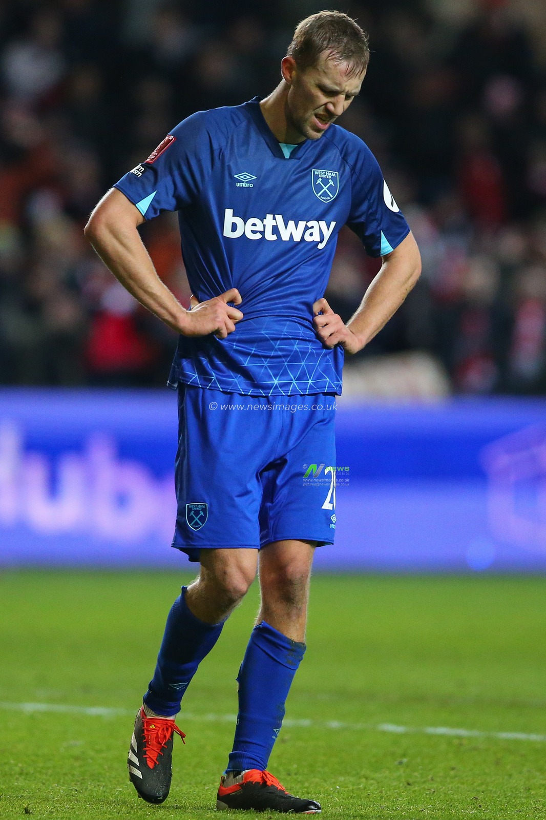 TomÃ¡Å¡ SouÄek of West Ham United reacts to his team's loss after the Emirates FA Cup Third Round Replay match Bristol City vs West Ham United at Ashton Gate, Bristol, United Kingdom, 16th January 2024

(Photo by Gareth Evans/News Images)