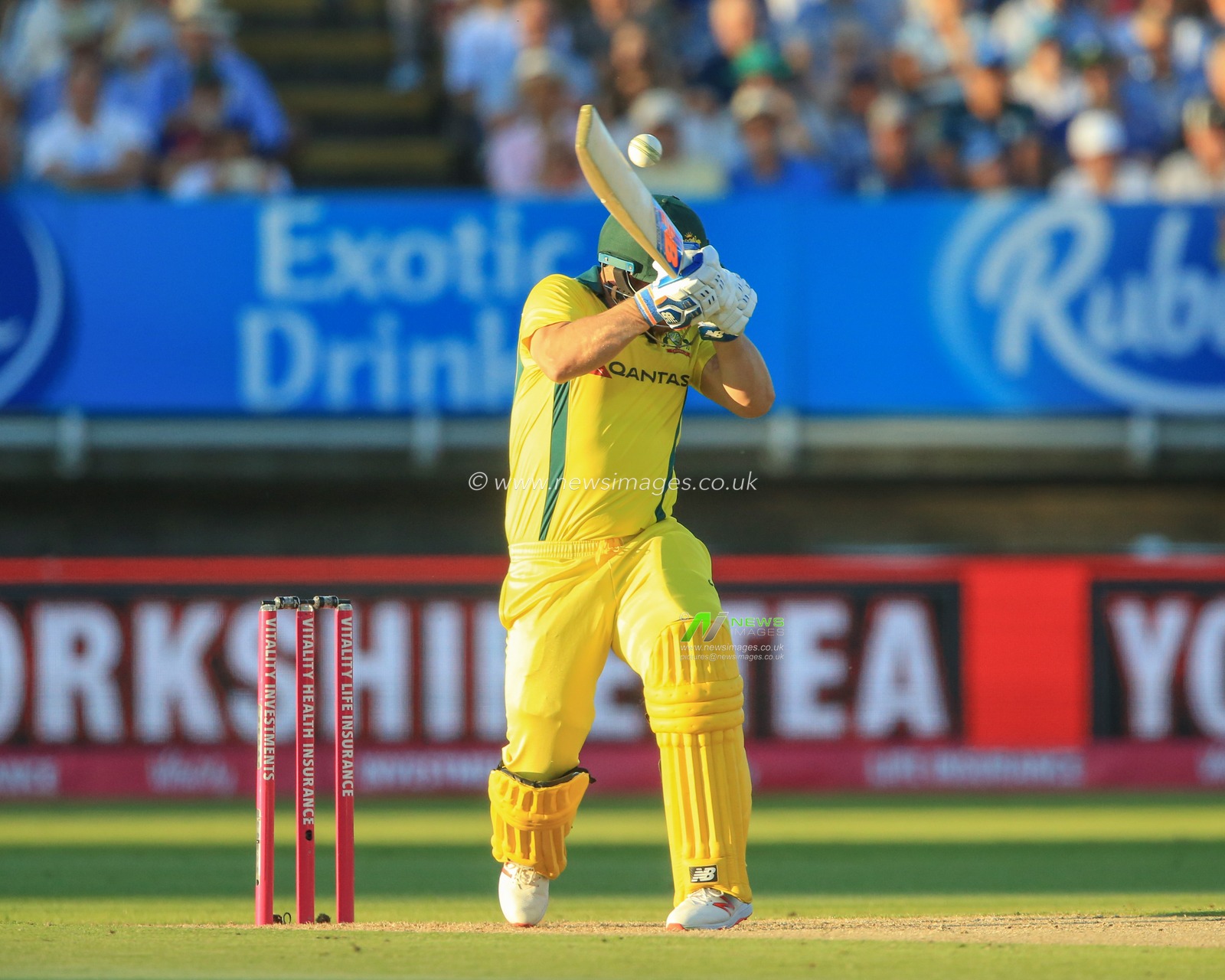 Wednesday 27th June 2018 , Edgbaston, Birmingham, Vitality IT20 Series Edgbaston England v Australia; Aaron Finch of Australia hits the high ball 