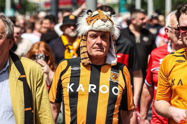 Hull City fans make their way up Wembley Way ahead of the Sky Bet Championship Playoffs Final match Hull City vs Middlesbrough at Wembley Stadium, London, United Kingdom on 23 May 2026

(Photo by Alfie Cosgrove/News Images)