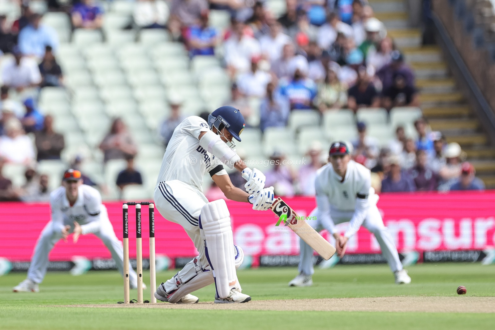 Yashasvi Jaiswal of India hits a four (4) during the 2nd Rothesay Test Match Day 1 England vs India at Edgbaston, Birmingham, United Kingdom, 2nd July 2025

(Photo by Mark Cosgrove/News Images)