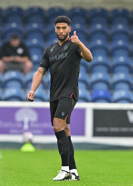 Josh Laurent of Stoke City reacts during the Pre-season friendly match Chester vs Stoke City at Deva Stadium, Chester, United Kingdom, 11th July 2024

(Photo by Cody Froggatt/News Images)