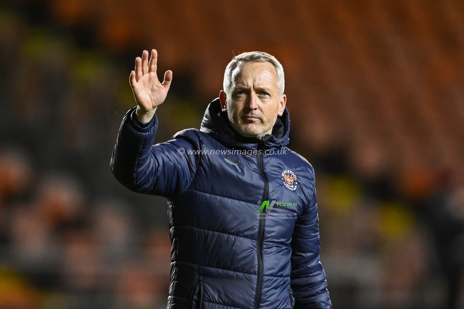 Neil Critchley Manager of Blackpool waves to the fans after the Sky Bet League 1 match Blackpool vs Exeter City at Bloomfield Road, Blackpool, United Kingdom, 13th January 2024

(Photo by Craig Thomas/News Images)
