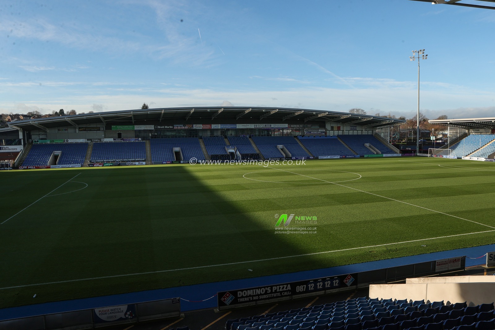 A general view of SMH Group Stadium  ahead of  the Sky Bet League 2 match Chesterfield vs Barnet at SMH Group Stadium, Chesterfield, United Kingdom, 13th December 2025

(Photo by Richard Bierton/News Images)

*** GER AUT SUI OUT ***