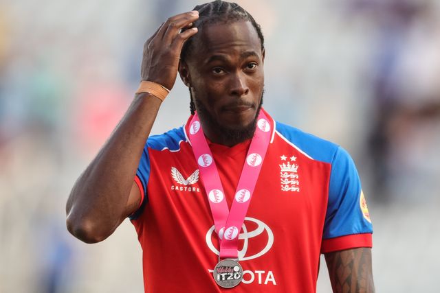 Jofra Archer of England is player of the match the during the Third Vitality T20 International match England vs India at Trent Bridge, Nottingham, United Kingdom on 07 July 2026

(Photo by Mark Cosgrove/News Images)