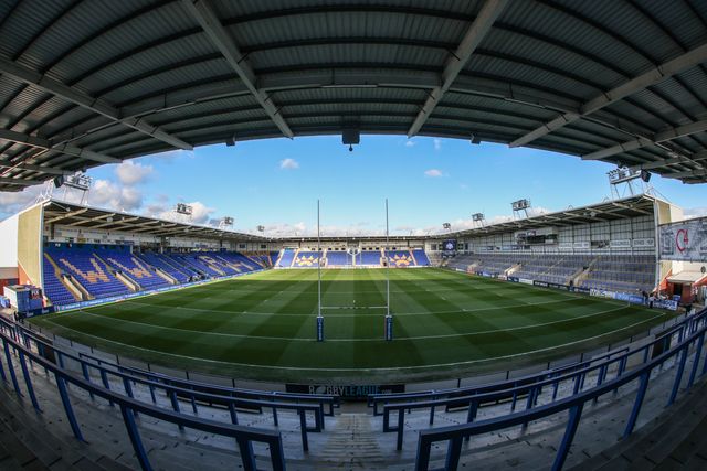 A general view of The Halliwell Jones Stadium during the Betfred Super League Round 6 match Warrington Wolves vs Leeds Rhinos at Halliwell Jones Stadium, Warrington, United Kingdom, 28th March 2025

(Photo by Mark Cosgrove/News Images)