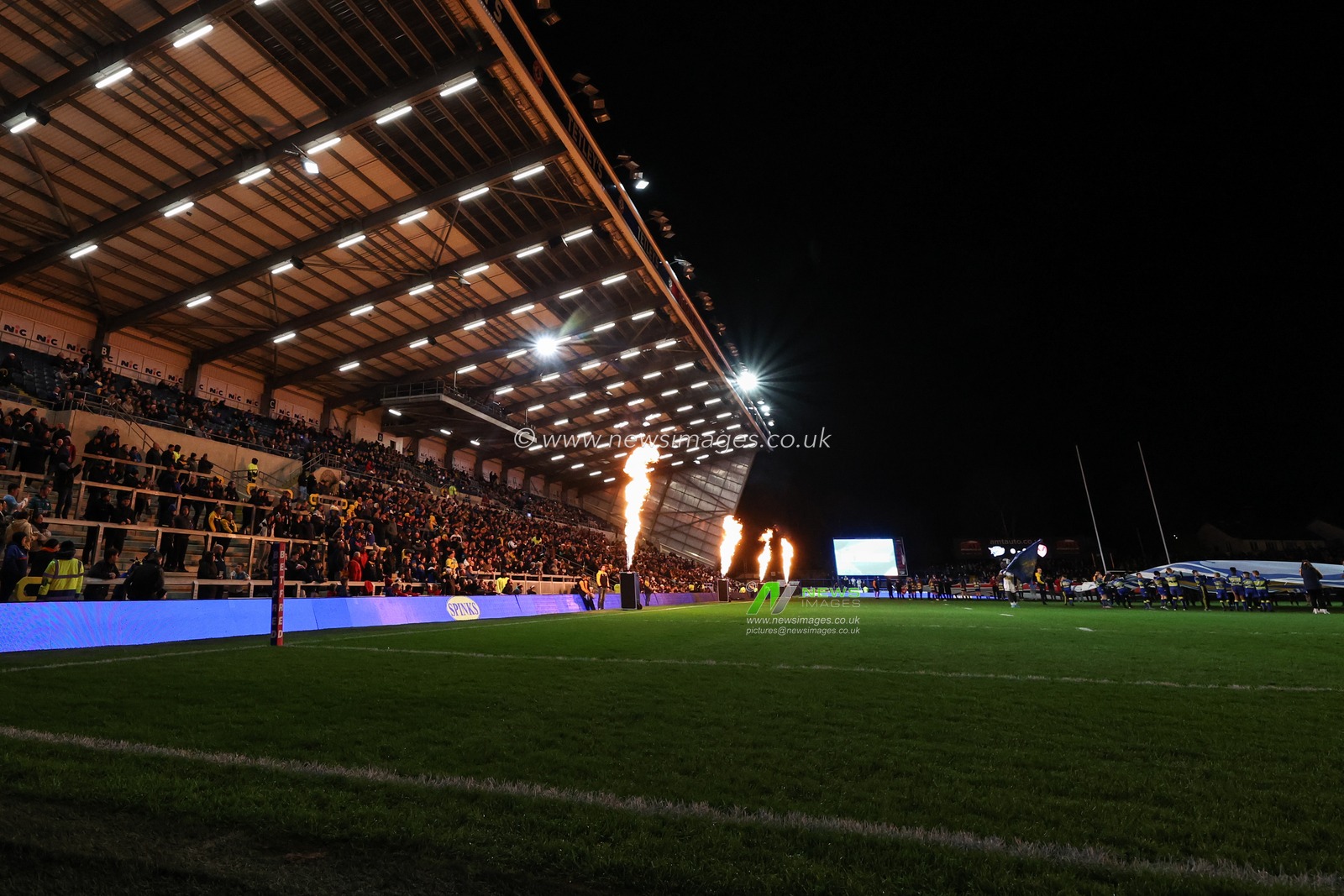 Pyrotechnics at Headingley Stadium ahead of the Betfred Challenge Cup Sixth Round match Leeds Rhinos vs St Helens at Headingley Stadium, Leeds, United Kingdom, 22nd March 2024

(Photo by Mark Cosgrove/News Images)