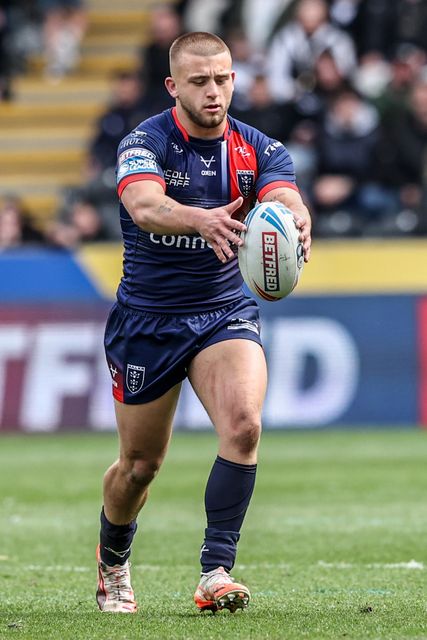 Mikey Lewis of Hull KR during the Betfred Super League Round 8 match Hull FC vs Hull KR at MKM Stadium, Hull, United Kingdom, 18th April 2025

(Photo by Alfie Cosgrove/News Images)