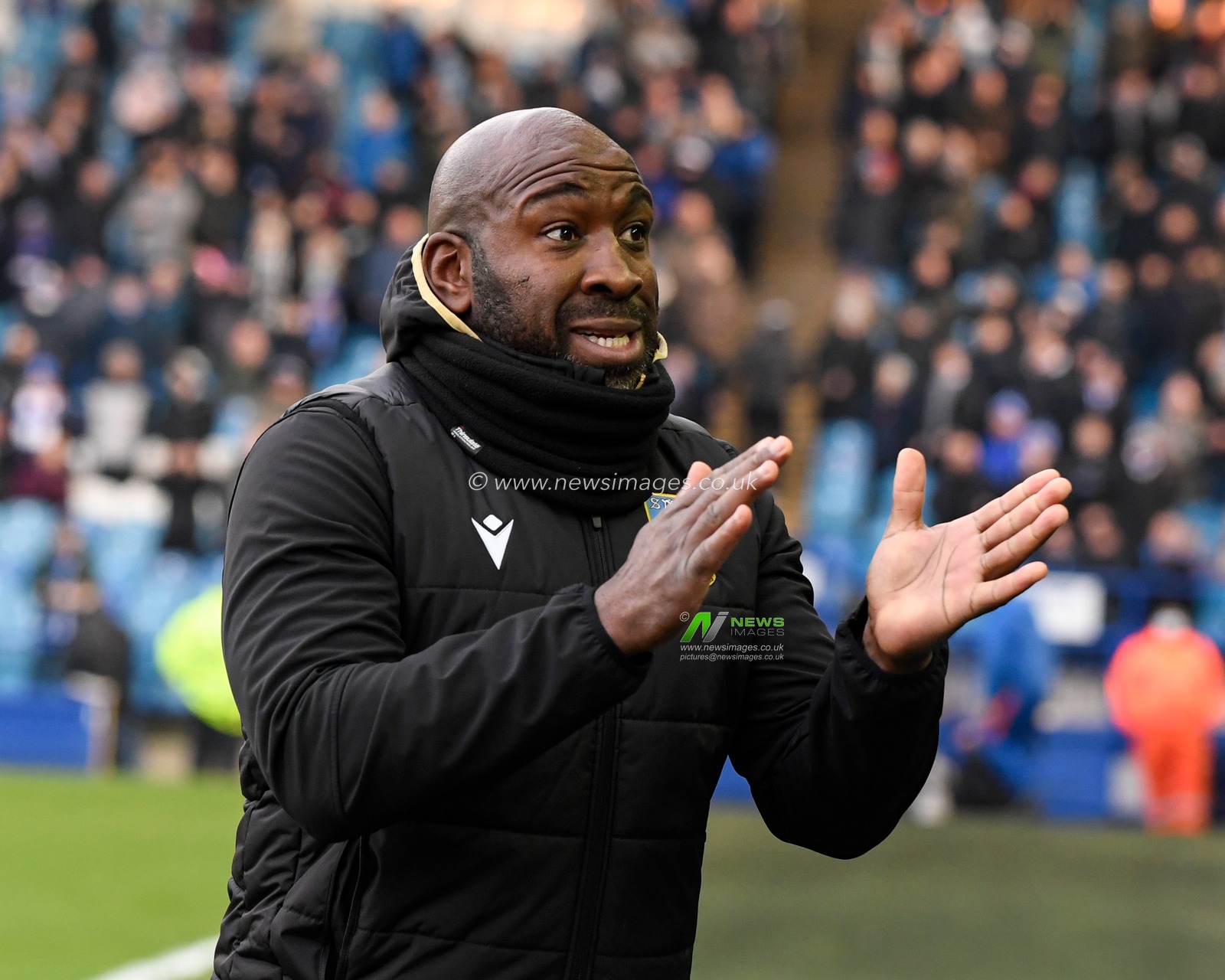 Darren Moore manager of Sheffield Wednesday in action during the game