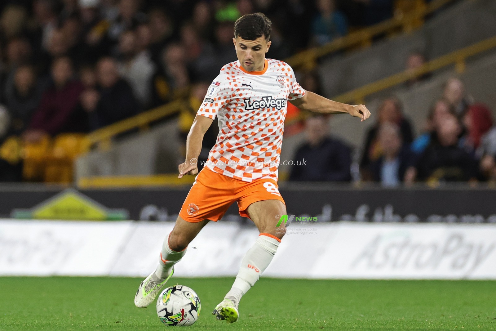 Albie Morgan #8 of Blackpool during the Carabao Cup match Wolverhampton Wanderers vs Blackpool at Molineux, Wolverhampton, United Kingdom, 29th August 2023

(Photo by Mark Cosgrove/News Images)