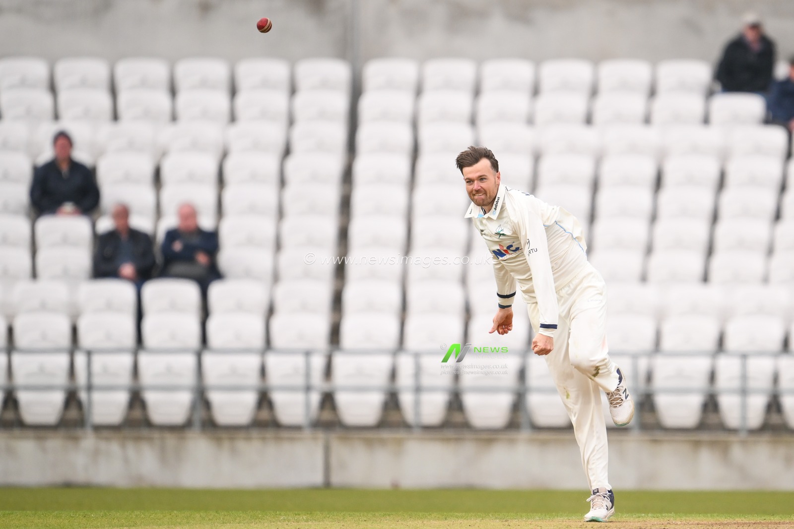 Dan Moriarty of Yorkshire delivers the ball during the Vitality County Championship Division 2 match Yorkshire vs Glamorgan at Headingley Cricket Ground, Leeds, United Kingdom, 3rd May 2024

(Photo by Craig Thomas/News Images)