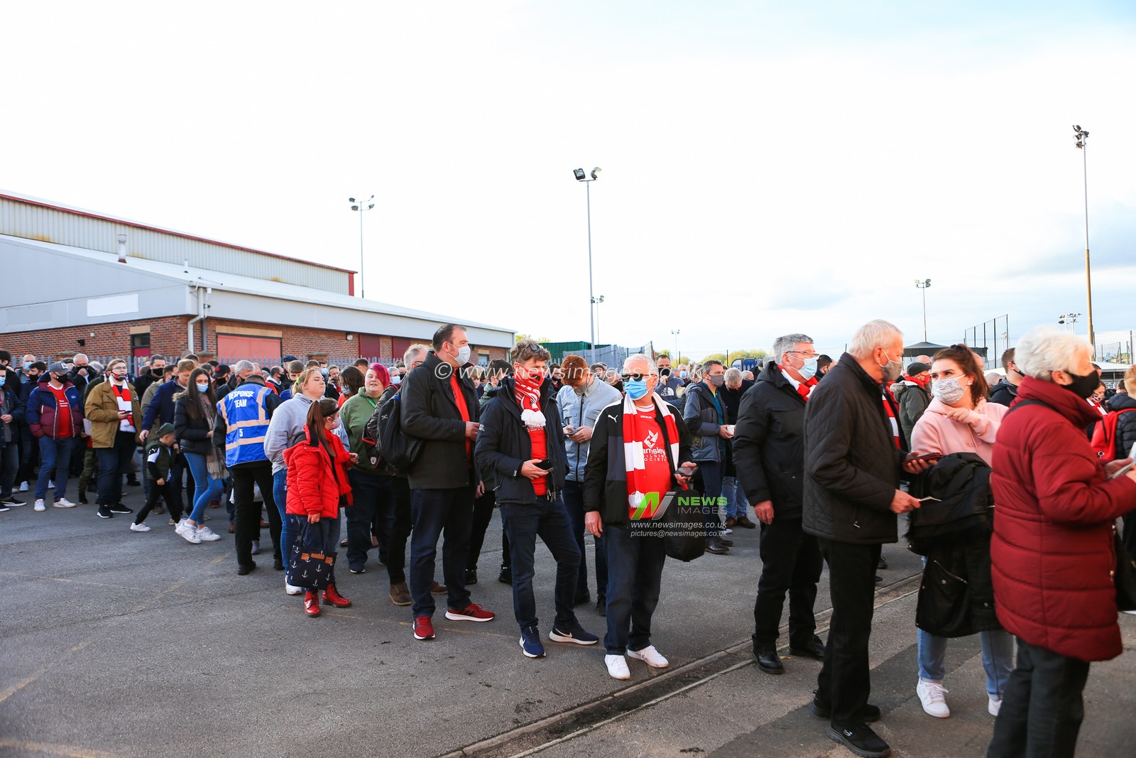 Barnsley fans outside Oakwell before the game