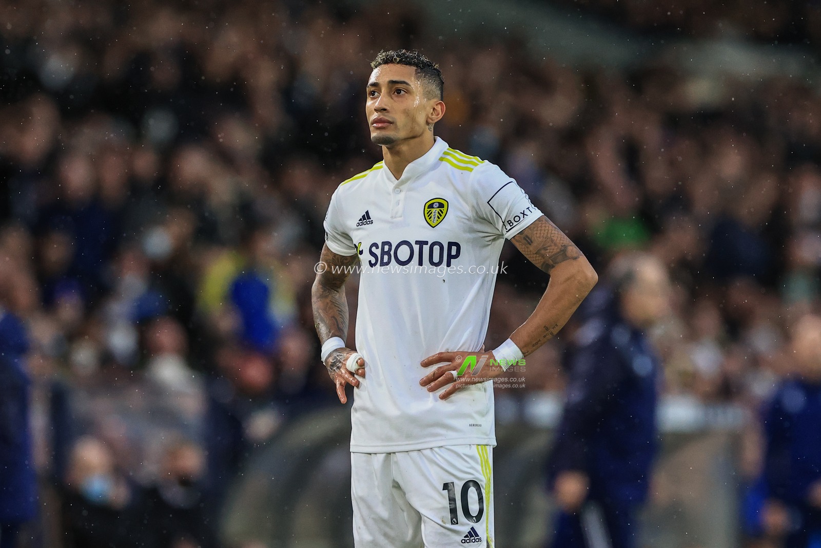 Raphinha #10 of Leeds United in action during the game