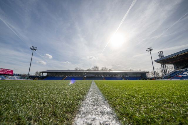 A general view of Edgeley Park Stadium, Home of Stockport County, during the Sky Bet League 1 match Stockport County vs Blackpool at Edgeley Park Stadium, Stockport, United Kingdom, 1st March 2025

(Photo by Craig Thomas/News Images)