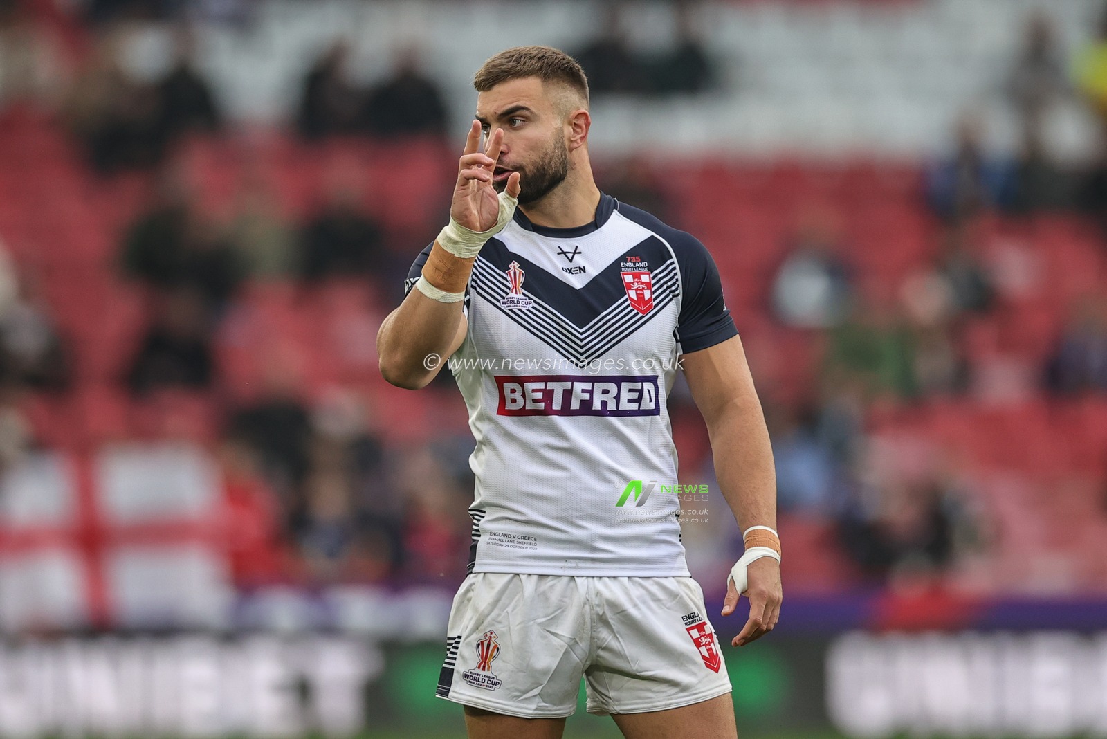 Mike McMeeken of England during the Rugby League World Cup 2021 match England vs Greece at Bramall Lane, Sheffield, United Kingdom, 29th October 2022

(Photo by Mark Cosgrove/News Images)