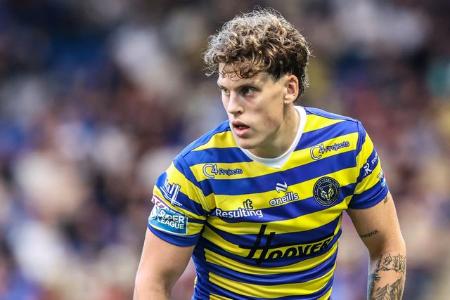 Arron Lindop of Warrington Wolves during the Betfred Super League round 15 match Warrington Wolves vs Leeds Rhinos at The Halliwell Jones Stadium, Warrington, United Kingdom on 18 June 2026

(Photo by Alfie Cosgrove/News Images)