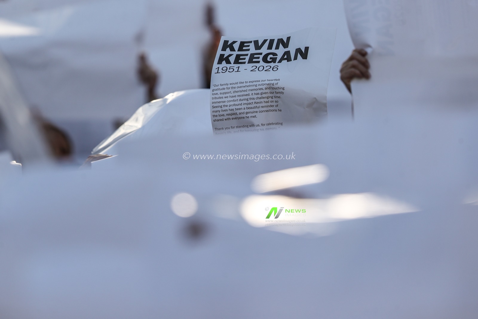 Newcastle United’s Kevin Keegan display in memory of his life during the Premier League match Newcastle Untied vs Liverpool at St. James's Park, Newcastle, United Kingdom on 23 August 2026

(Photo by Alfie Cosgrove/News Images)