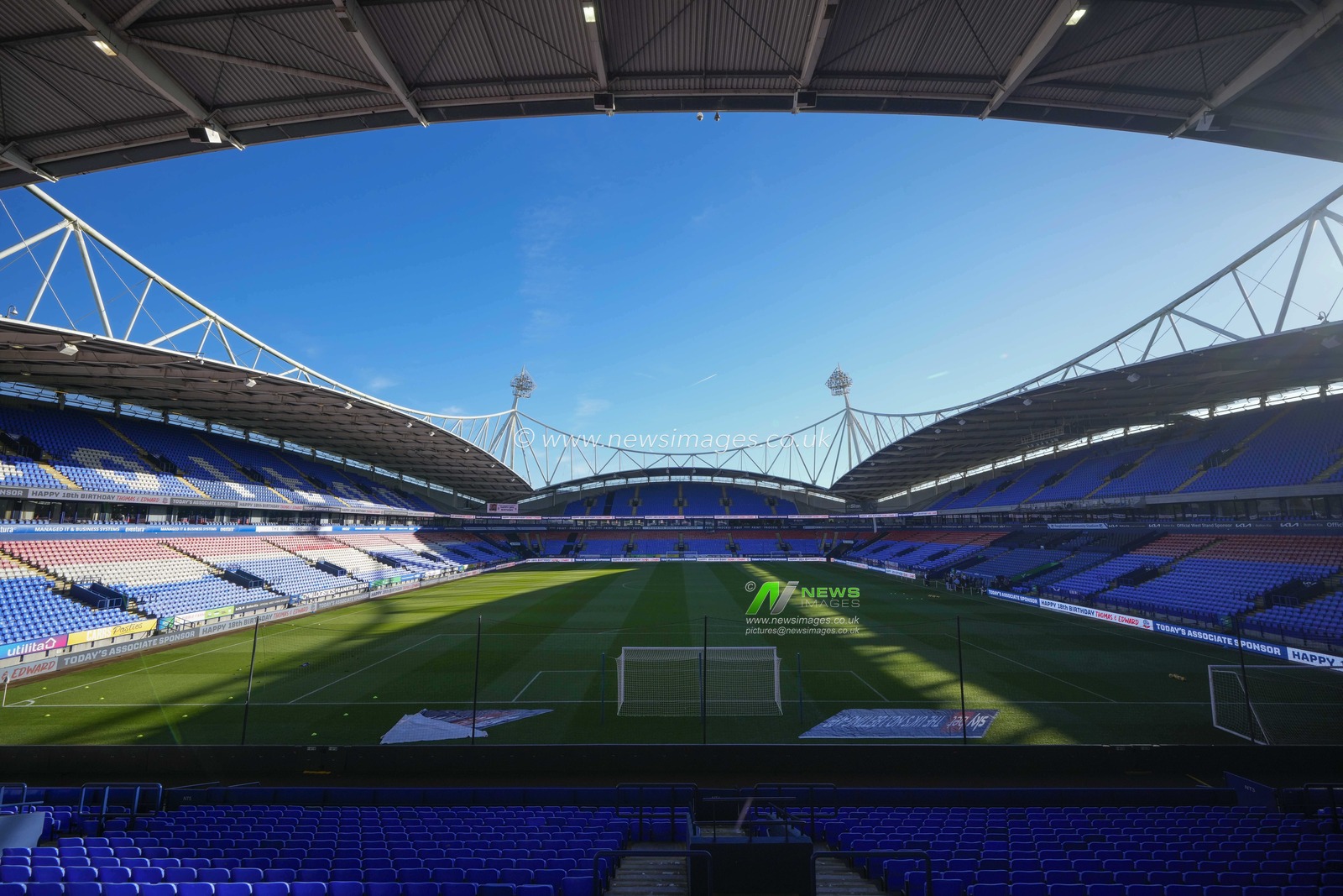 A general view of the University of Bolton Stadium, home of Bolton Wanderers before the Sky Bet League 1 match Bolton Wanderers vs Blackpool at University of Bolton Stadium, Bolton, United Kingdom, 11th November 2023

(Photo by Steve Flynn/News Images)