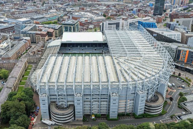 An aerial view of St James’ Park during the Pre-season friendly match Newcastle United vs Espanyol at St. James's Park, Newcastle, United Kingdom, 8th August 2025

(Photo by Mark Cosgrove/News Images)