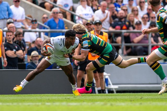 Immanuel Feyi-Waboso of Exeter Chiefs during the Gallagher PREM Final match Northampton Saints vs Exeter Chiefs at Allianz Stadium, Twickenham, United Kingdom on 20 June 2026.

(Photo by Alex Williamson/News Images)