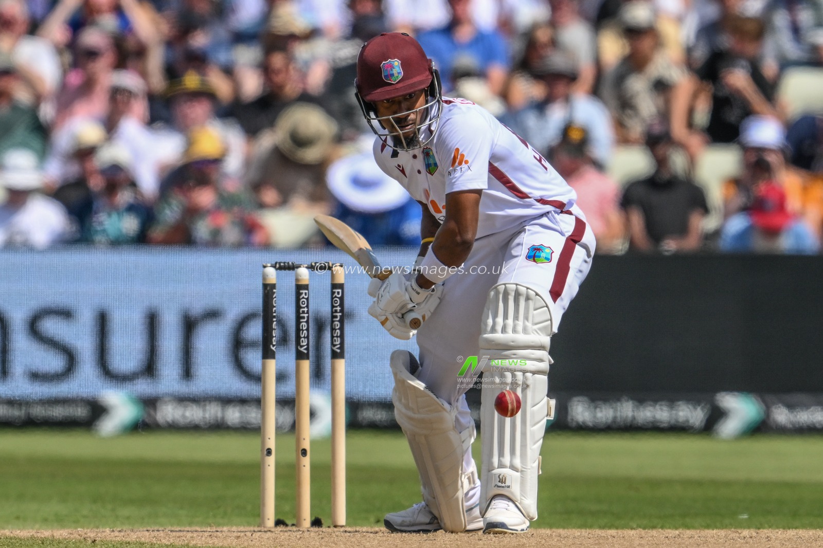 Kavem Hodge of West Indies during the 3rd Rothesay Test Match Day 3 England vs West Indies at Edgbaston, Birmingham, United Kingdom, 28th July 2024

(Photo by Craig Thomas/News Images)