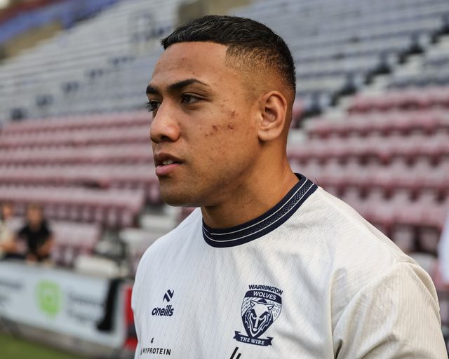 Albert Hopoate of Warrington Wolves arrives during the Betfred Super League round 18 match Wigan Warriors vs Warrington Wolves at The Brick Community Stadium, Wigan, United Kingdom on 10 July 2026

(Photo by Mark Cosgrove/News Images)