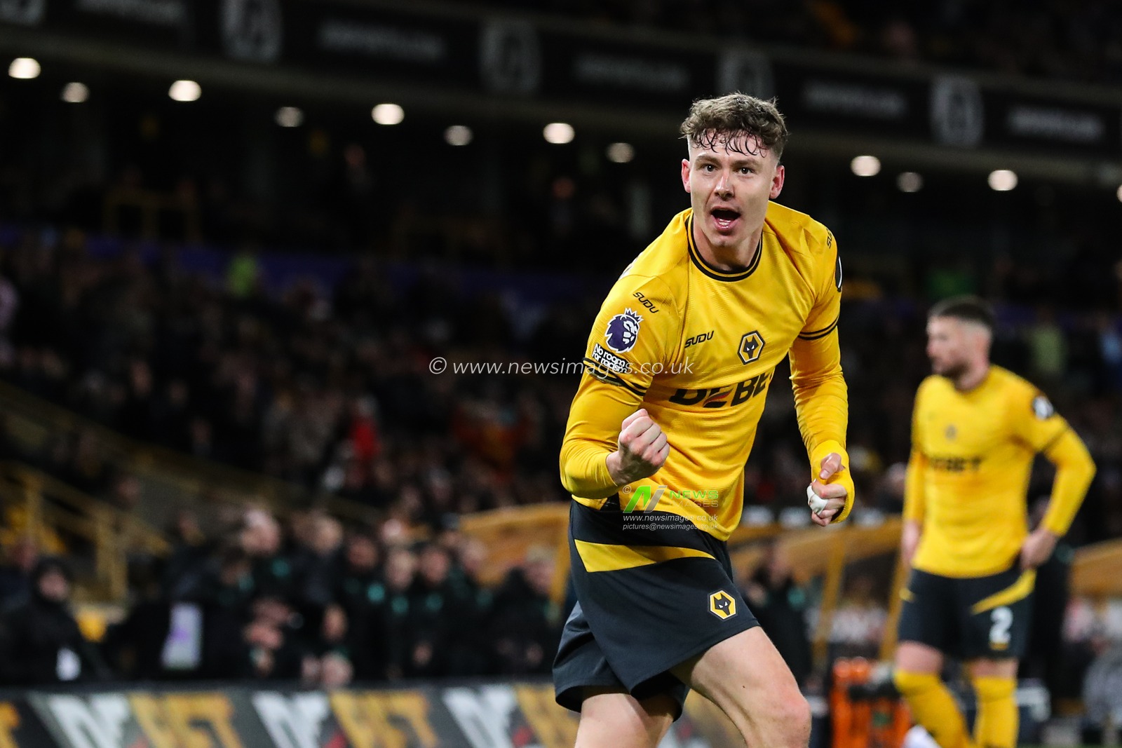 JÃ¶rgen Strand Larsen of Wolverhampton Wanderers reacts during the Premier League match Wolverhampton Wanderers vs West Ham United at Molineux, Wolverhampton, United Kingdom, 1st April 2025

(Photo by Gareth Evans/News Images)