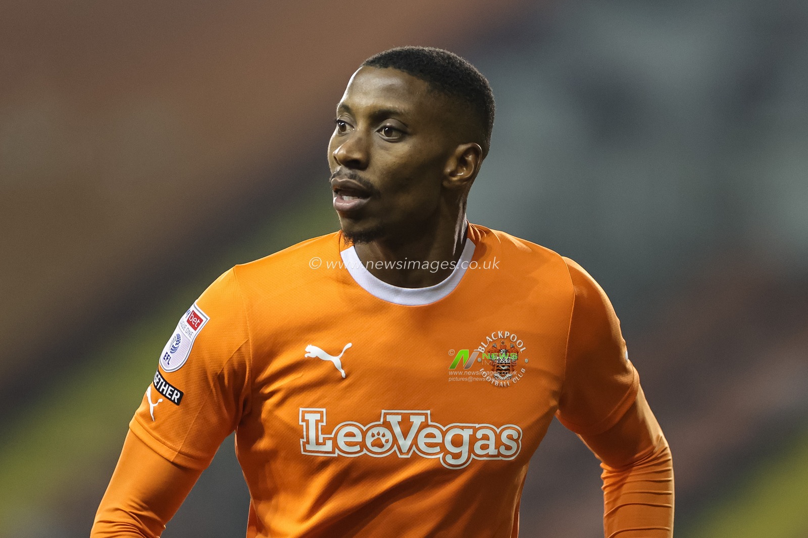 Marvin Ekpiteta #21 of Blackpool during the Bristol Street Motors Trophy match Blackpool vs Barnsley at Bloomfield Road, Blackpool, United Kingdom, 5th December 2023

(Photo by Mark Cosgrove/News Images)
