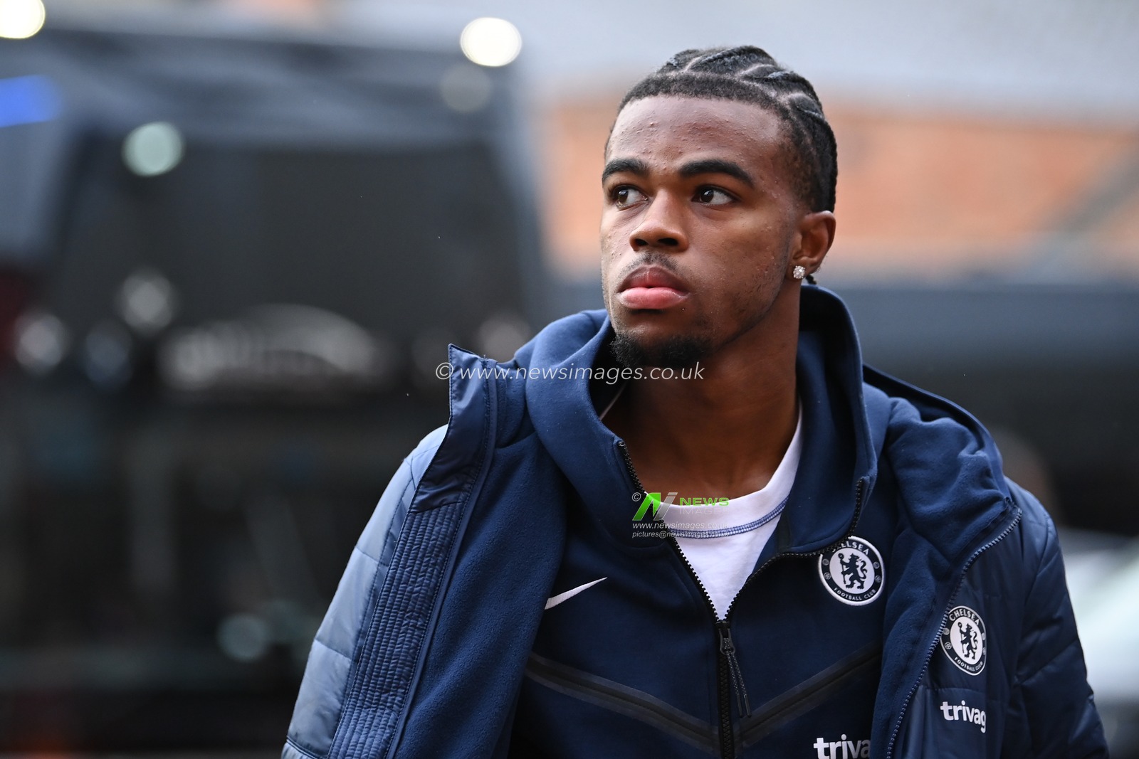 Carney Chukwuemeka #30 of Chelsea arrives before the Premier League match Nottingham Forest vs Chelsea at City Ground, Nottingham, United Kingdom, 1st January 2023

(Photo by Craig Thomas/News Images)