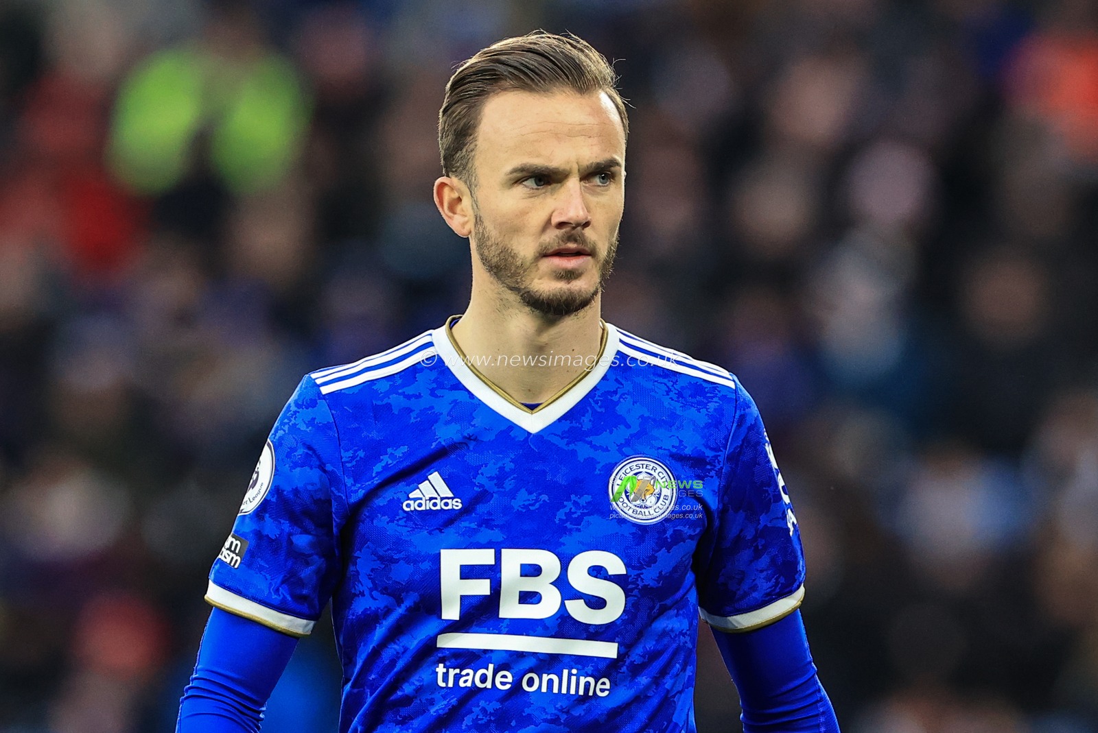 James Maddison #10 of Leicester City during the game