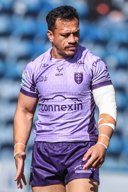 Sauaso Sue of Hull KR during pre-game warm up during the Betfred Super League Round 6 match Huddersfield Giants vs Hull KR at John Smith's Stadium, Huddersfield, United Kingdom, 30th March 2025

(Photo by Alfie Cosgrove/News Images)