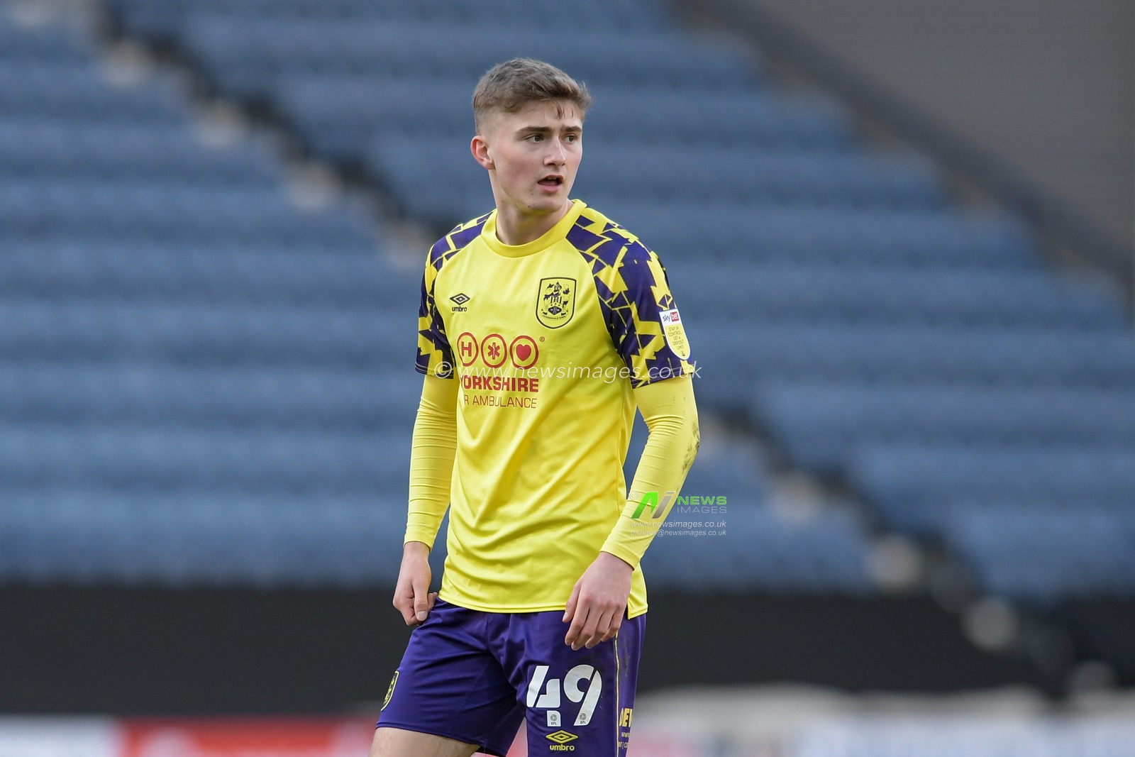 Scott High #49 of Huddersfield Town in action during the game